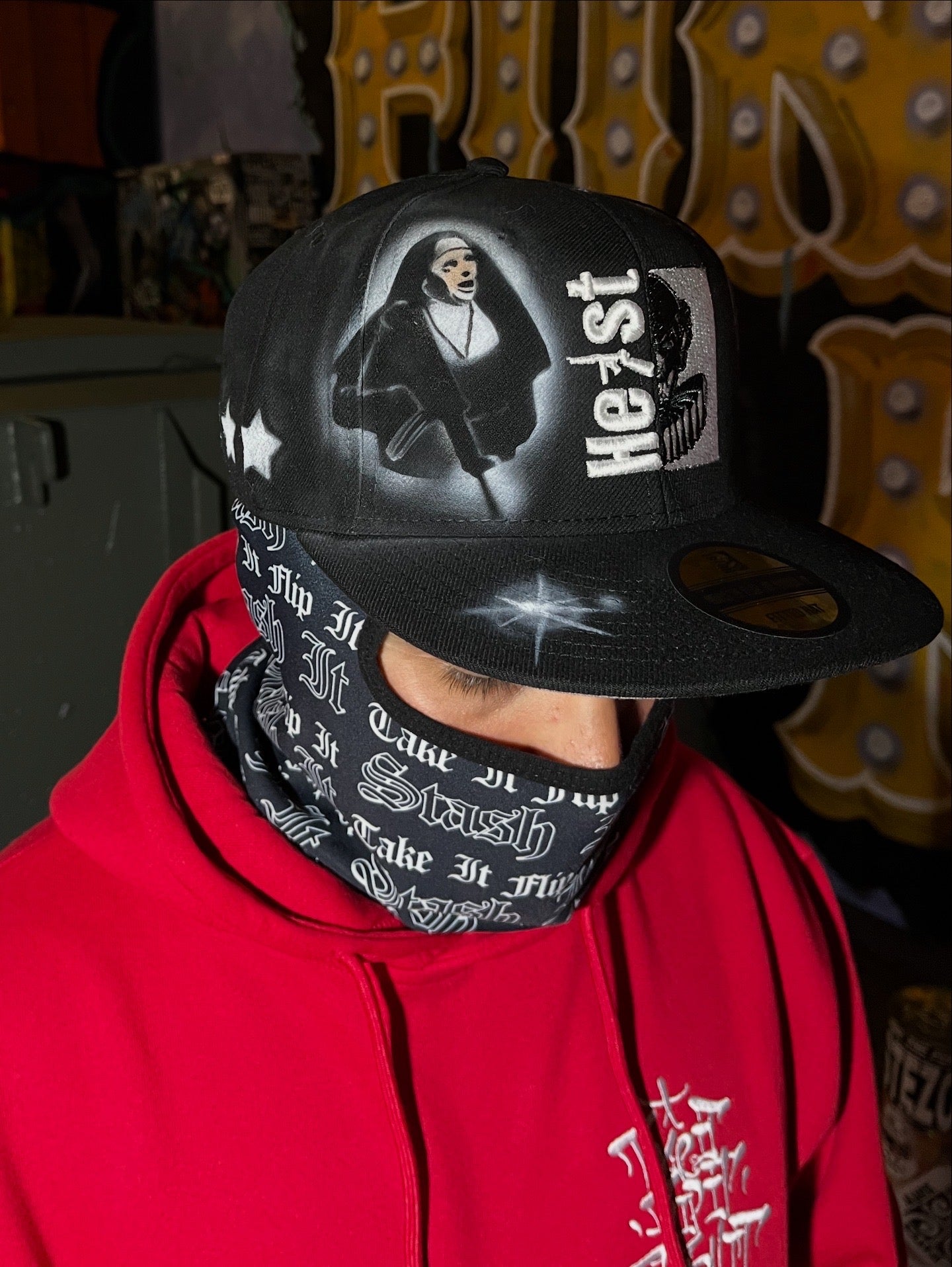 EXCLUSIVE - Heist Boyz x Fivestar Airbrushed Fitted Hat