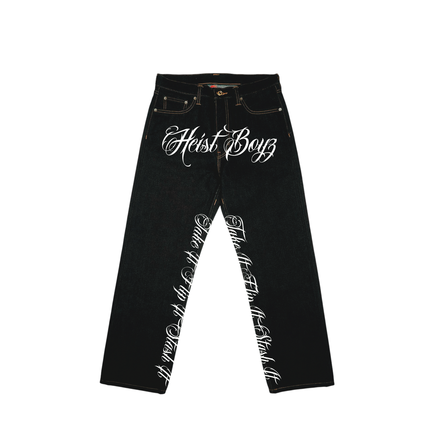 New “Heist Boyz” Cursive Jeans